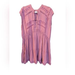 Lucky Brand Pink Crochet Accent Dress